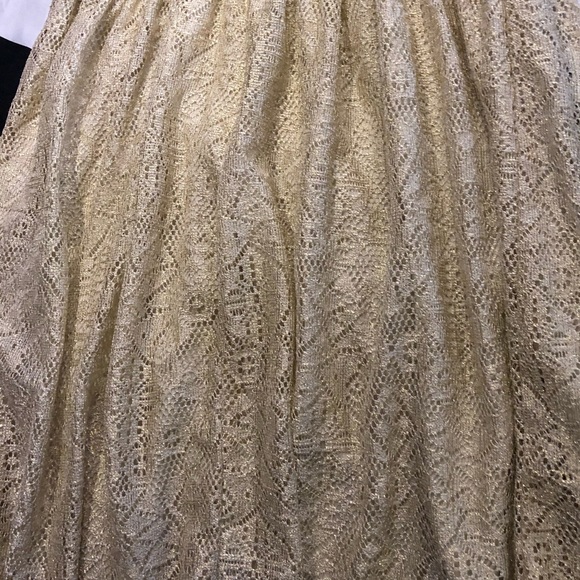 {Vintage} 🍭Gold & White Lace Overlay Mini Dress - Picture 7 of 9